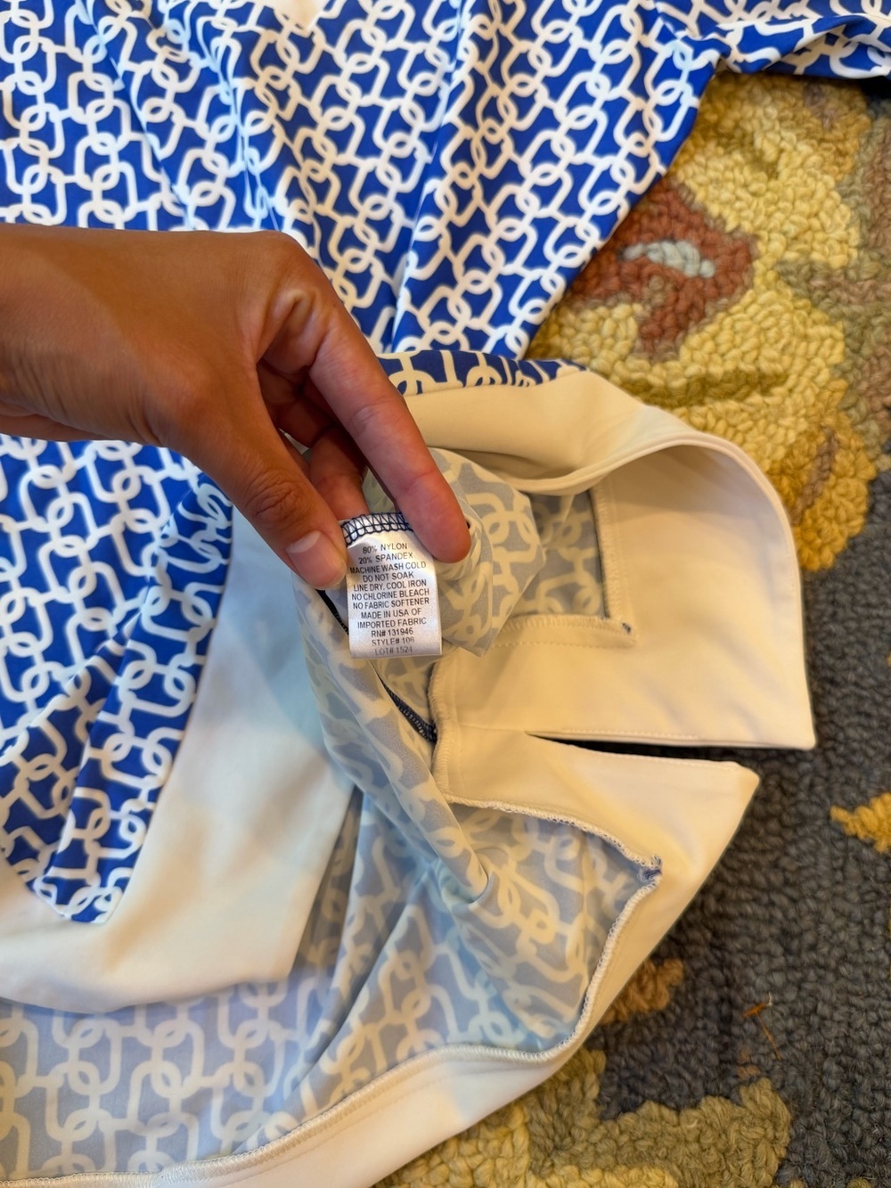Jude Connally Blue & White Geometric Dress Size Small - Picture 4 of 6